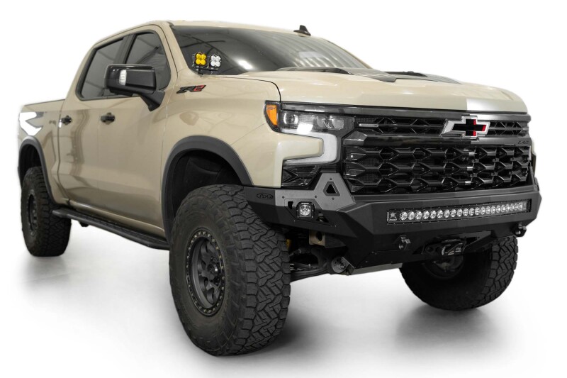 Chevrolet Silverado 1500 ZR2 Bumper - Front - Addictive Desert Designs - Stealth Fighter - Hammer Black - `25-`26